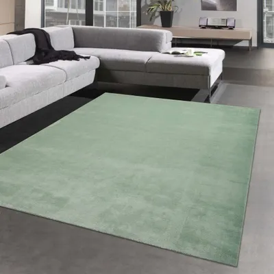 Produktbild von Wohnzimmer Shaggy Teppich mit weichem Hochflor in grün Größe - 160 cm Rund