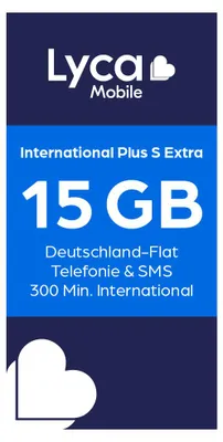 Produktbild von Lyca mobile International Plus S Extra 4G/5G Prepaid Simkarte EU Roaming