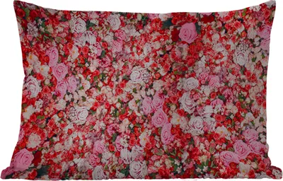 Produktbild von MuchoWow® Outdoor Kissen - Blumen - Farben - Rosen - 50x30 cm - Wetterfest - Lounge Kissen - Sofa kissen - Wohnzimmer Dekoration