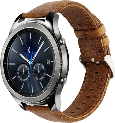 Produktbild von Strap-it Samsung Gear S3 Classic / Frontier Armband Leder (Braun)