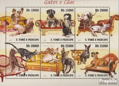 Produktbild von Briefmarken Sao Tome e Principe 2010 Mi 4308-4313 Kleinbogen (kompl.Ausg.) postfrisch Katzen und Hunde