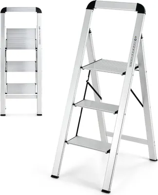 Produktbild von 3-stufige, klappbare Aluminiumleiter, rutschfest, tragbar
