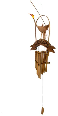Image de Mobile éolienne en bois de 100 cm, sur le thème "Bienvenue aux oiseaux"