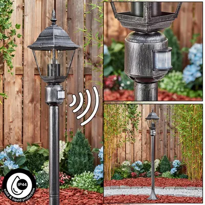 Produktbild von Quartucciu Außenwegeleuchte aus Metall/Glas in Schwarz/Silber/Klar