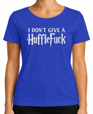 Imagen del producto de Camiseta para mujer, diseño "I don't give a Hufflefuck Lustig Halloween Harry Potter", color azul, talla L