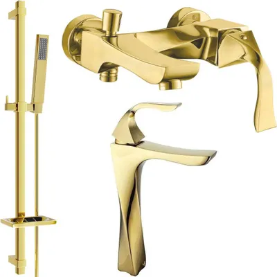 Produktbild von Mexen Estrella DQ02 Badewannenset, Gold - 72313DQ02-50