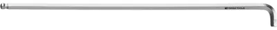 Produktbild von PB Swiss Tools 6-kant-Winkelschraubendreher 90° - 100° lang, mit Kugelkopf und kurzem Schenkel verchromt, Sechskant: 3 mm