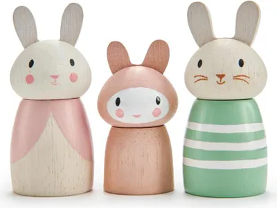 Zdjęcie produktu dla Drewniane figurki zajączków Tender Leaf Toys 3 sztuki