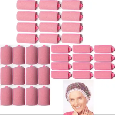 Produktbild von Schlafwickler - Set M - 3 Größen - 36 Stck. + Nachtnetz (von deutschem Friseurbedarf-Fachhändler!)