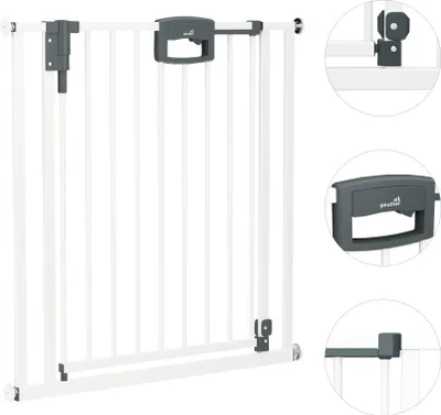 Produktbild von GEUTHER® Kinderschutzgitter Easylock zum Klemmen | Türschutzgitter ohne bohren | Treppengitter in Weiß | Breite: 88,5-96,5 cm