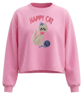Produktbild von Damen Sweatshirt rosa Größe M mit Rundhalsausschnitt und Strickstruktur reguläre Passform