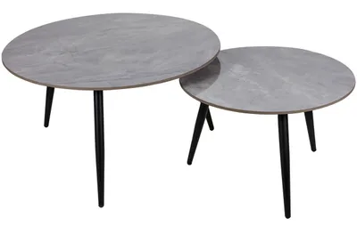 Produktbild von Couchtisch-Set HARDI 3 – Grau / Schwarz matt