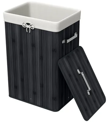 Productafbeelding van HOMCOM wasmand, wasbak, wasbox, wasverzamelaar, wassorteerder, zwart