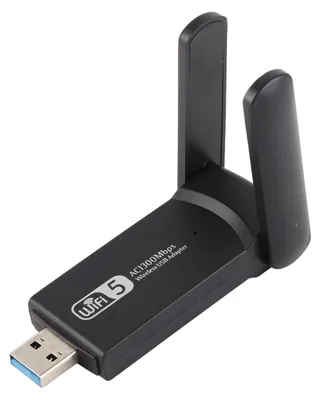 Obrázek produktu pro Bezdrátový adaptér WiFi, dvoupásmový 5,8 GHz/2,4 GHz, 1300 Mb/s, síťová karta s rozhraním Mini USB 3.0 pro stolní počítače a notebooky