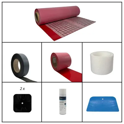 Imagen del producto de Kit autoadhesivo de Sturotec para sellado de paredes, sistema de instalación en forma de "L"; longitud máxima de la bañera: 2,3 metros; altura máxima de la pared: 2,5 metros