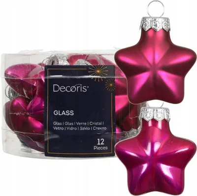Produktbild von Weihnachts-Sternkugeln Set 12 Stk. lila Glanz-Matt 4,5cm - Dekoration & Geschenkideen