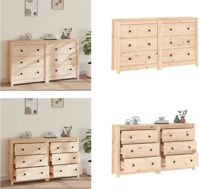 Produktbild von vidaXL Sideboard 140x35x80 cm Massivholz Kiefer - Sideboard - Sideboards - Schrank - Aufbewahrungsschrank