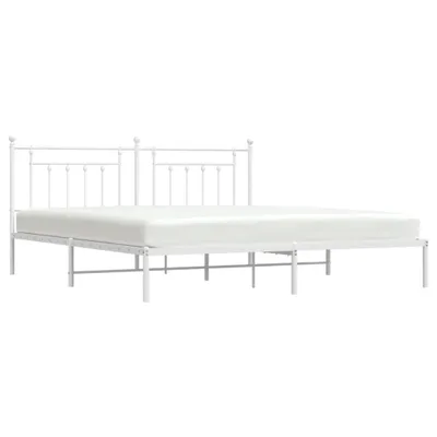 Produktbild von Bettgestell mit Kopfteil Metall Weiß 200x200 cm