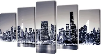 Produktbild von "SALE 2026"Bilder Dekoration Set monochrome New York 100x50cm DE749686 - Leinwandbilder