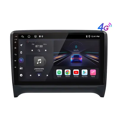 Image de Autoradio 9 pouces CarPlay 6 Go + 128 Go, processeur octa-core, Android 15, pour Audi TT MK2 2006-2014, navigation GPS, Wi-Fi, Bluetooth, FM, 4G, SWC, RDS, SWC, DAB+, USB, 2DIN, DSP