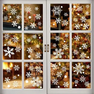Productafbeelding van Kerstdecoratie, statische stickers, verwijderbaar, vinyl, kerstman, kerstboom, sneeuwpop, sneeuwvlok, hert, doe-het-zelf, wanddecoratie, raamdecoratie, deurdecoratie, wandplaat, etalagedecoratie