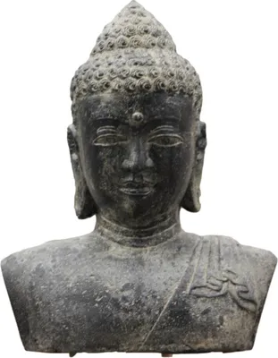 Produktbild von Wunderschöne Buddha Büste aus Steinguss perfekt für ihren Garten den Vorgarten oder den Teich ist Frostfest Witterungsbeständig und Neu 70cm H, KABR-BB-75