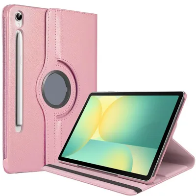 Image de Coque pour Samsung Galaxy Tab S10 FE / S9 FE / S10 Lite, Protection Rotative 360° - Rose