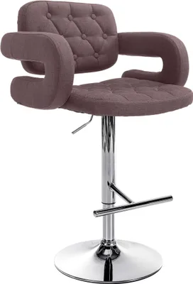Produktbild von CLP Barhocker Dublin Stoff höhenverstellbar und drehbar braun Gestell Farbe chrom