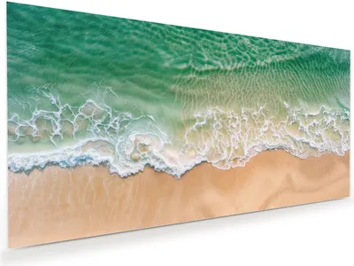 Produktbild von Glasbild 120x60cm in XXL für Wohnzimmer, Schlafzimmer Motiv Meereswellen