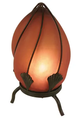 Image de Näve Leuchten lampe de table ORIENT avec E14 lampe de table ORIENT avec E14 lampes de table - lampe de table en verre "ORIENT", lampe de table en métal et verre en orange, hauteur 30 cm, Ø 15 cm, douille E14