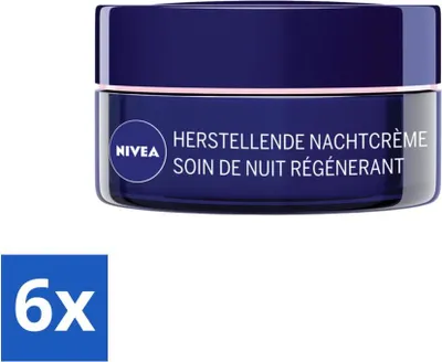 Produktbild von NIVEA - Nachtcreme - Essentials +24H Nourishing - Für empfindliche & trockene Haut - Mit Sheabutter & Mandelöl - 50 ml - Vorteilspack - 6 Stücke