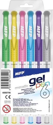 Zdjęcie produktu dla Zestaw długopisów żelowych METALLIC 6 szt