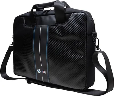 Zdjęcie produktu dla BMW Carbon Blue Stripes - Torba na notebooka 16" (czarny)