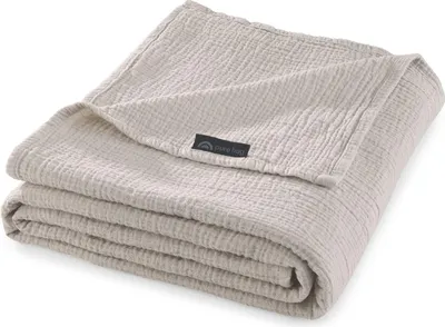 Produktbild von pure hug Musselin Wohndecke Kuscheldecke 150 x 200 cm Natur