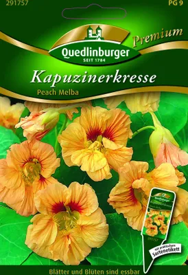 Produktbild von Kapuzinerkresse Peach Melba | Kapuzinerkressesamen von Quedlinburger