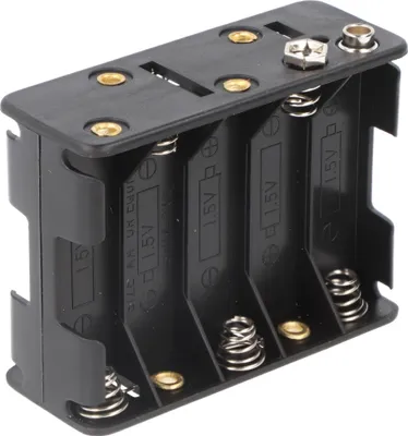 Produktbild von Batteriehalter AA für 10x Mignon LR6 mit Druckknopf – Batteriehalter AA Mignon, Batterie Halterung Elektronik (Kunststoff)