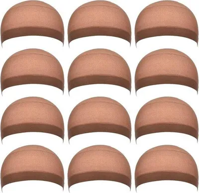 Obrázok produktu pre Elastická nylonová sieťka na vlasy, hnedá, veľkosť 12 ks