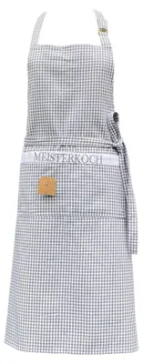 Produktbild von Latzschürze MEISTERKOCH RESI kleinkariert grau weiß 70x85 cm