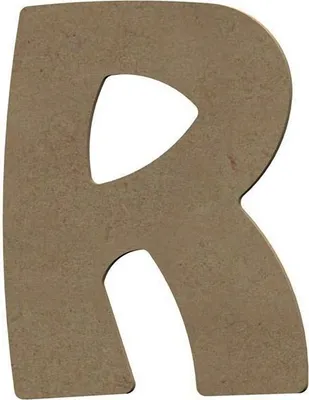 Image de Lettre majuscule R en bois MDF pour décoration - 8 cm