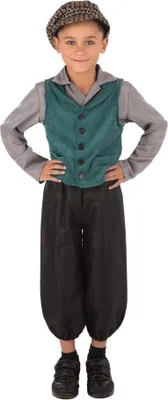 Produktbild von Bristol Novelty - "Victorian" Kostüm Set für Jungen BN3006 (L) (Grün/Grau/Schwarz)
