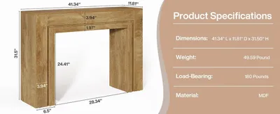 Produktbild von Konsolentisch aus Holz - Schmaler Flurtisch - 105x30x81 cm - Rechteckig - Doppeltes Holzgestell - Landhaus modern - Hellbraun