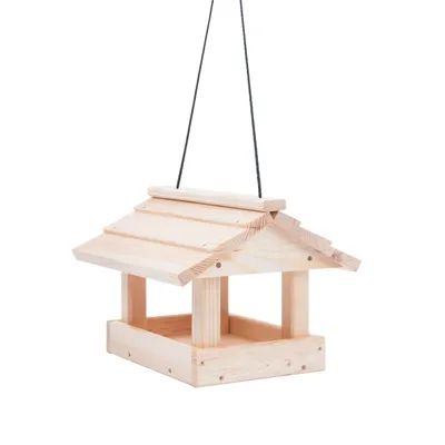 Zdjęcie produktu dla Woodygift Karmnik dla ptaków wiszący drewniany DIY do samodzielnego montażu karmnik na balkon ogród słonecznik 200 g
