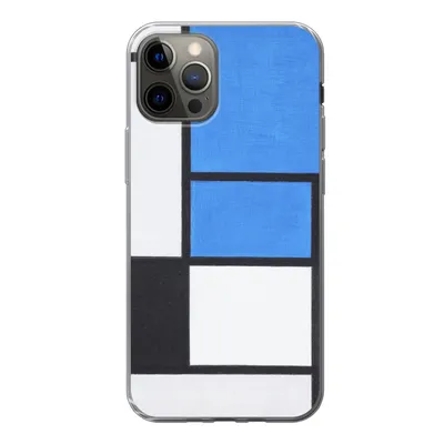 Produktbild von MuchoWow® Handyhülle Schutzhülle Hülle für iPhone 12 Pro Komposition mit Blau, Rot, Schwarz, Gelb und Grau - Piet Mondrian Silikon Softcase Handy Hülle - Abdeckung