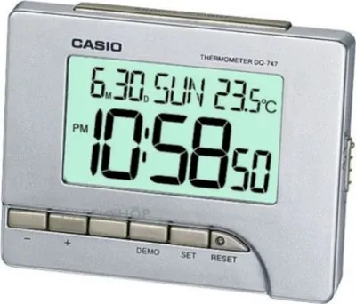 Obrázek produktu pro Casio DQ-747-8EF, Digitální budík, Obdélník, Stříbrná, 0 - 40 °C, °C, LED