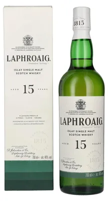 Image de Laphroaig 15 Years Old Islay Single Malt Scotch Whisky 46% Vol. 0,7l en boîte cadeau