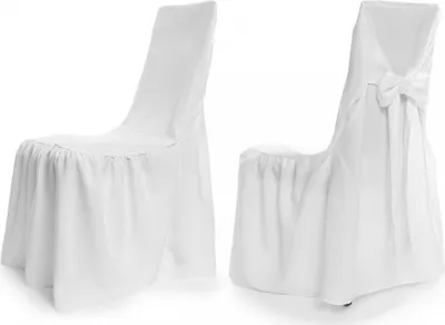 Produktbild von TexDeko Universal Stuhlhusse - Modell Wien - Weiß, Stuhlbezug Premium pflegeleicht und wiederverwendbar