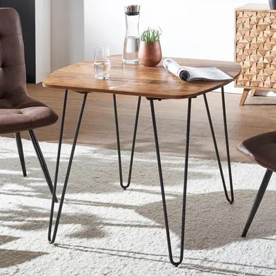 Produktbild von Esstisch >WL5.627< in Sheesham, Massivholz - 80x76x80cm (BxHxT)