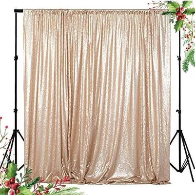 Produktbild von Sequinschmuckhintergrund 125x215cm Champagner Farbe für Fotografie, Geburtstag, Hochzeit, Partydekoration