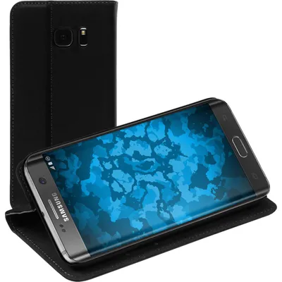 Produktbild von PhoneNatic Kunst-Lederhülle kompatibel mit Samsung Galaxy S7 Edge - Book-Case schwarz Cover