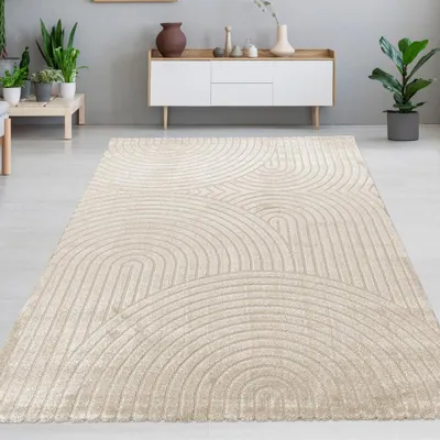 Obrázek produktu pro Moderní koberec s obloukovým vzorem v béžové barvě Velikost - 120 x 170 cm